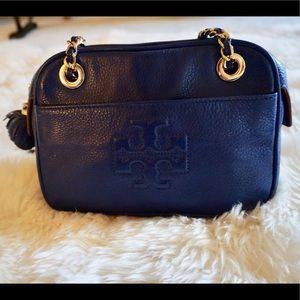 Tory Burch blue crossbody leather bag